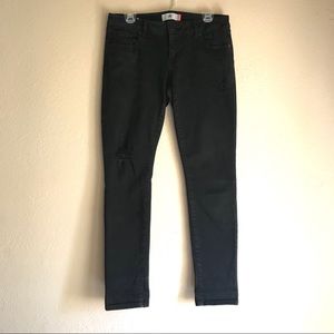 Cabi Black Distressed Slim Boyfriend Jeans